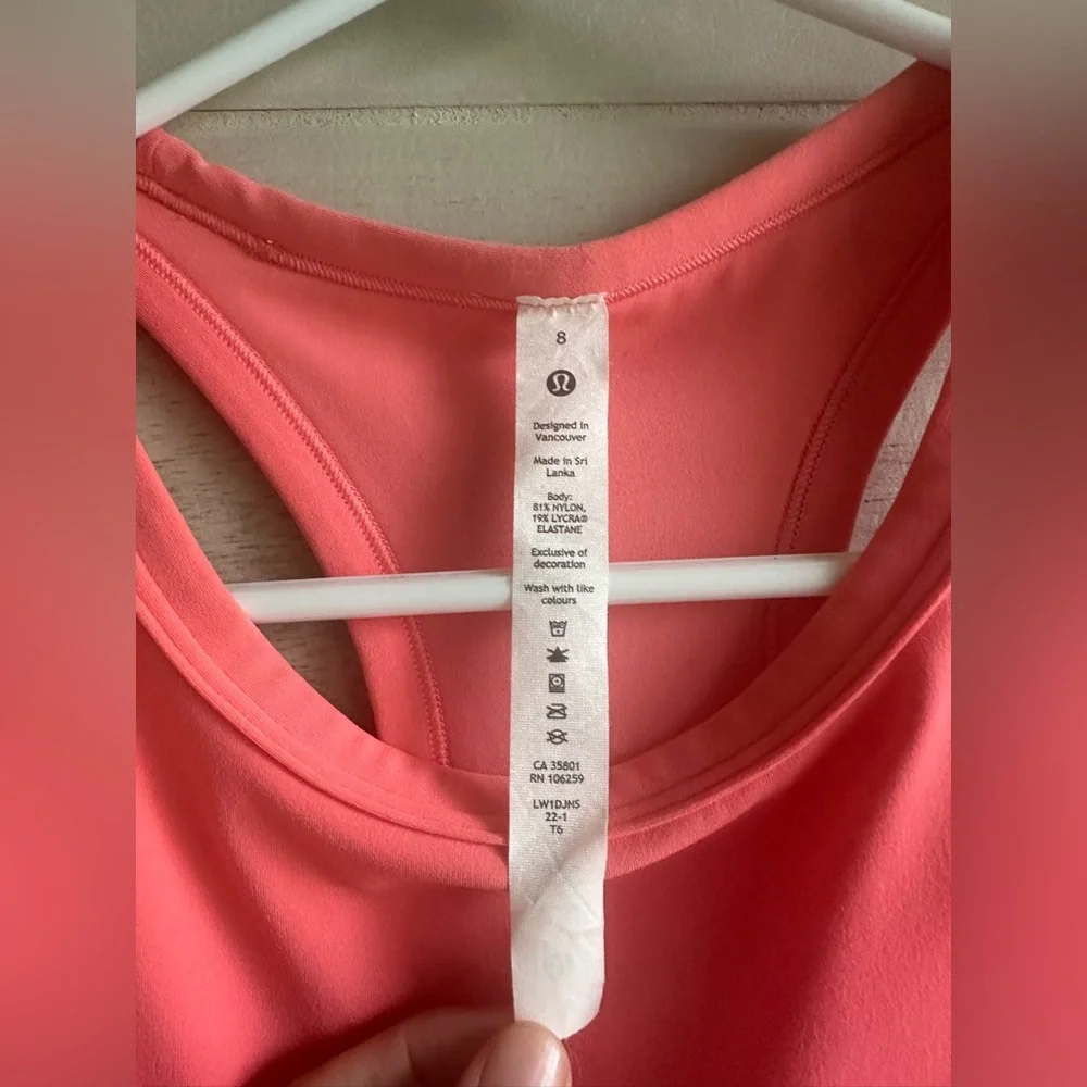 Lululemon Raspberry Cream Racerback Tank - Picture 3 of 3